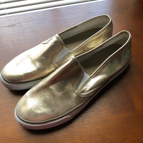 Gold Sperry Slip-Ons - Picture 3 of 8